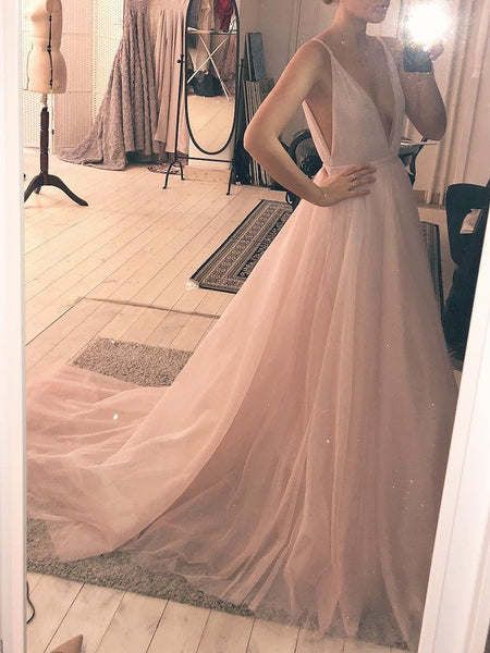 Long Tulle Blush Prom/Evening/Wedding Dress | Flosluna FlosLuna Long Tulle Blush Prom/Evening/Wedding Dress | Flosluna FlosLuna