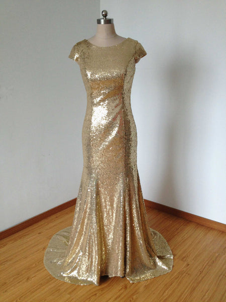 Mermaid Cap Sleeve Bridesmaid Dress,Sequin Bridesmaid Dress | Flosluna Mermaid Cap Sleeve Bridesmaid Dress,Sequin Bridesmaid Dress | Flosluna