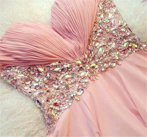 Short Pink Prom Dress,Blush Prom Dress,Jeweled Prom Dress,Charming Prom Dress,Short Homecoming Dress - FlosLuna