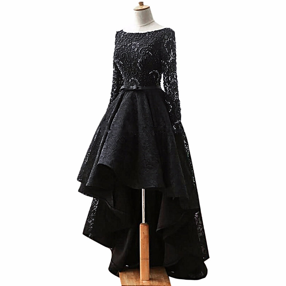 lace long sleeve High Low Prom Dress | Flosluna – FlosLuna
